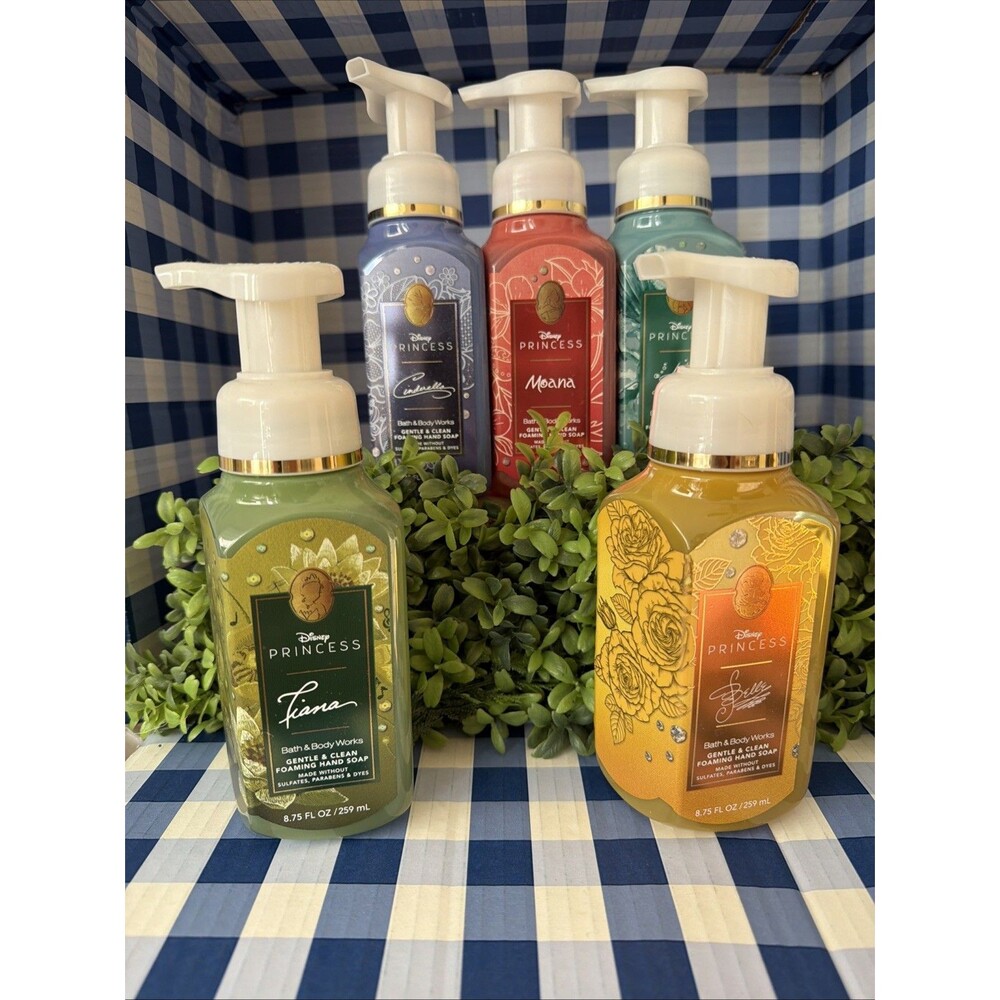 Bath & Body Works x Disney Princess Hand Soap Set of 5 BBW Gentle Foaming NEW